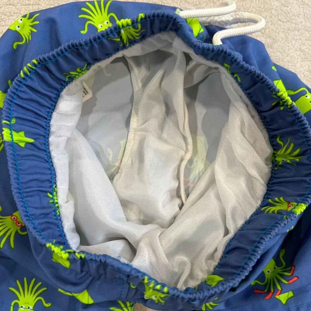 Boys 4T Toddler Swim Suit Trunks Board Shorts Squid Old Navy Neon